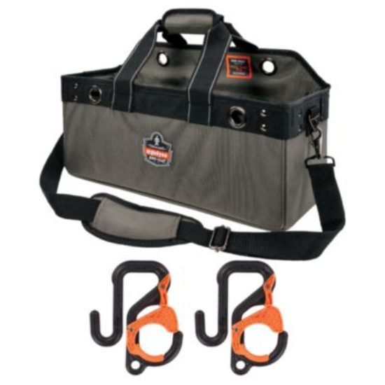 Picture of Arsenal 5846 Bucket Truck Tool Bag, Locking Aerial Bucket Hooks, 11 Comp/5 Grommets, 18x7.5x7.5, Gray, Ships in 1-3 Bus Days