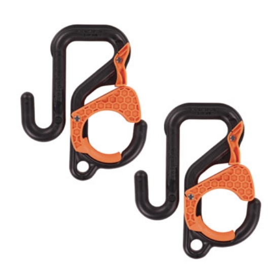 Picture of Squids 3178 Locking Aerial Bucket Hook, Tethering Pt, 8.27 x 6.69 x 2.17, Black/Orange, Max 40 lb,2/PK, Ships in 1-3 Bus Days