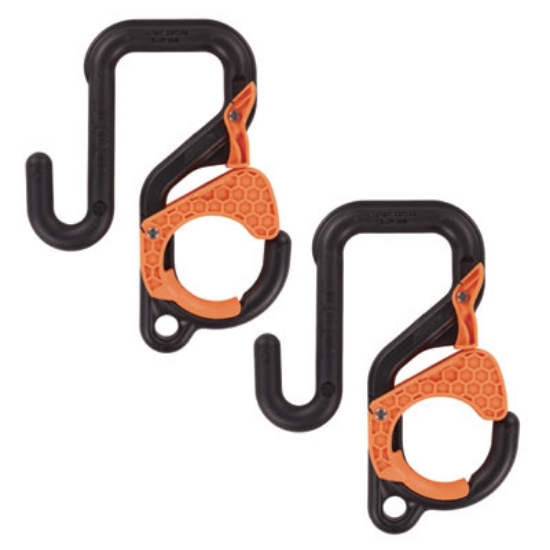 Picture of Squids 3178 Locking Aerial Bucket Hook, Tethering Pt, 9.06 x 7.09 x 2.17, Black/Orange, Max 40 lb, 2/PK,Ships in 1-3 Bus Days