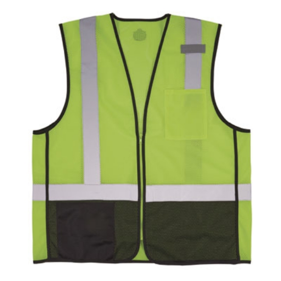 Picture of GloWear 8210Z Hi-Vis Class 2 Mesh Vest, 4X-Large to 5X-Large, Lime, Ships in 1-3 Business Days