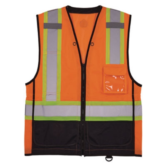 Picture of GloWear 8251HDZ Class 2 Two-Tone Hi-Vis Safety Vest, Small to Medium, Orange, Ships in 1-3 Business Days