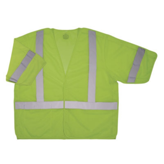 Picture of GloWear 8315BA Class 3 Hi-Vis Breakaway Safety Vest, 4X-Large to 5X-Large, Lime, Ships in 1-3 Business Days