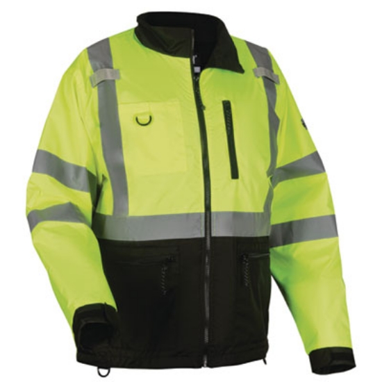Picture of GloWear 8351 Class 3 Hi-Vis Windbreaker Water-Resistant Jacket, 2X-Large, Lime, Ships in 1-3 Business Days
