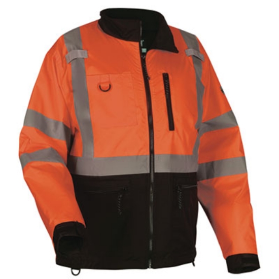 Picture of GloWear 8351 Class 3 Hi-Vis Windbreaker Water-Resistant Jacket, Large, Orange, Ships in 1-3 Business Days