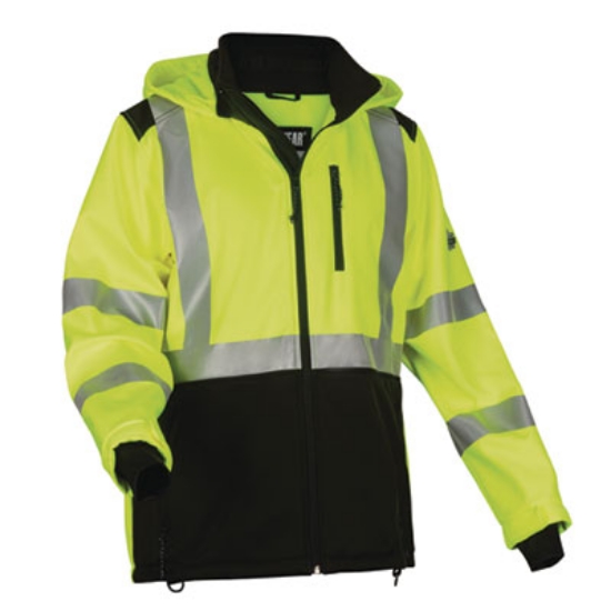 Picture of GloWear 8353 Class 3 Hi-Vis Softshell Water-Resistant Jacket, 2X-Large, Lime, Ships in 1-3 Business Days