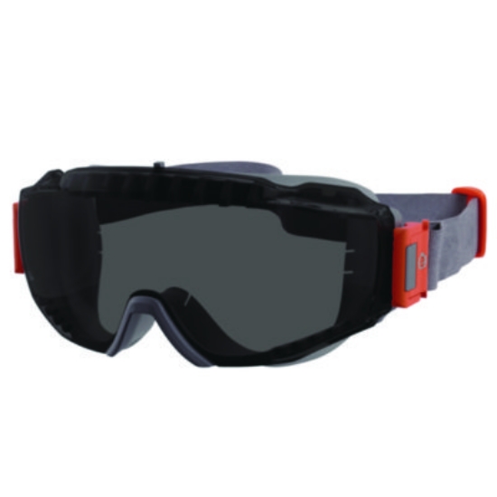 Picture of Skullerz MODI OTG Anti-Scratch and Enhanced Anti-Fog Safety Goggles with Neoprene Strap, Smoke Lens, Ships in 1-3 Bus Days