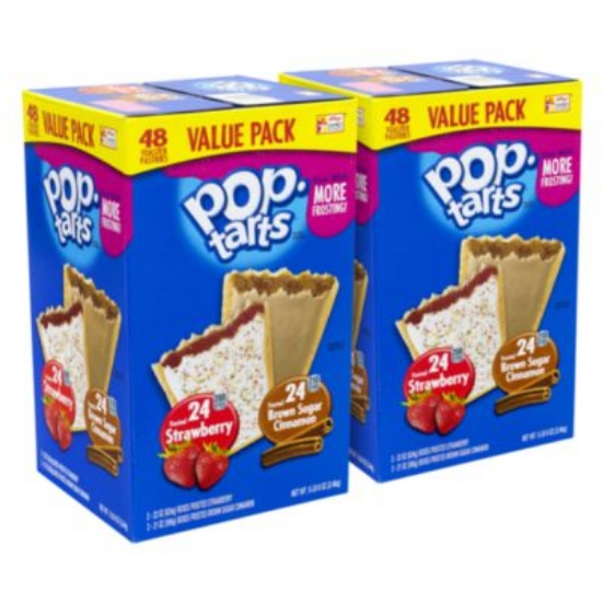 Picture of Pop Tarts, Brown Sugar Cinnamon/Strawberry, 2/Pouch, 24 Pouches Box, 2 Boxes/Carton, Ships in 1-3 Business Days