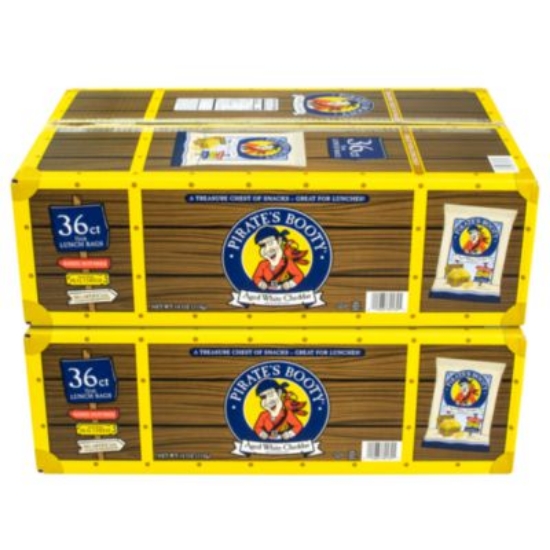 Picture of Natural Aged White Cheddar Baked Corn Puffs, 0.5 oz Bag, 36/Box, 2 Boxes/Carton, Ships in 1-3 Business Days