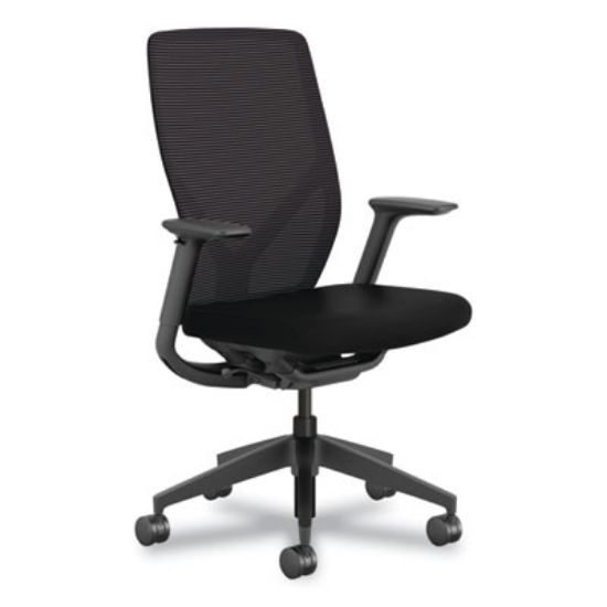 Picture of Flexion Mesh Back Task Chair, Supports Up to 300lb, 14.81" to 19.7" Seat Height, Black Seat/Back/Base