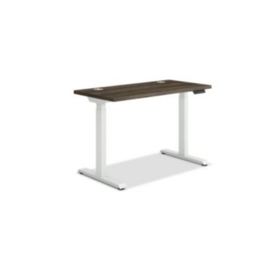 Picture of Coordinate Height Adjustable Desk Bundle 2-Stage,46 x 22 x 27.75 to 47, Florence Walnut\Designer White,Ships in 7-10 Bus Days