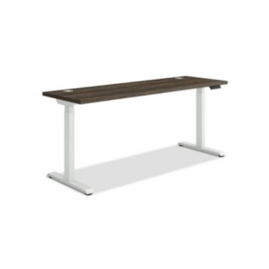 Picture of Coordinate Height Adjustable Desk Bundle 2-Stage,70 x 22 x 27.75 to 47, Florence Walnut\Designer White,Ships in 7-10 Bus Days