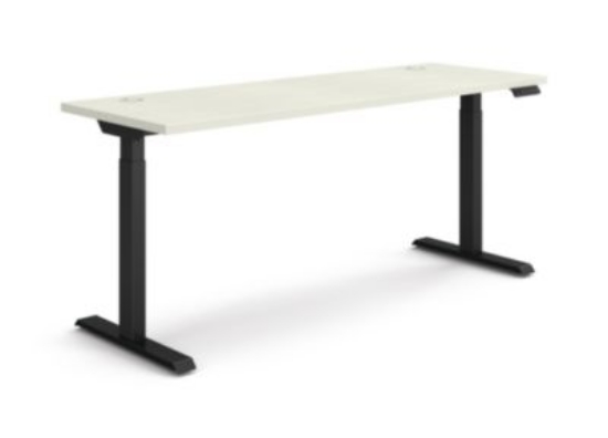 Picture of Coordinate Height Adjustable Desk Bundle 2-Stage, 70" x 22" x 27.75" to 47", Silver Mesh\Black, Ships in 7-10 Business Days