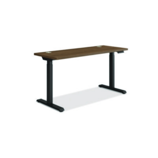 Picture of Coordinate Height Adjustable Desk Bundle 2-Stage, 58" x 22" x 27.75" to 47", Pinnacle\Black, Ships in 7-10 Business Days