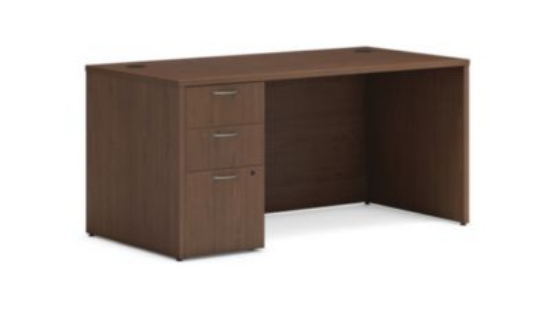 Picture of Mod Single Pedestal Desk Bundle, 60" x 30" x 29", Sepia Walnut, Ships in 7-10 Business Days