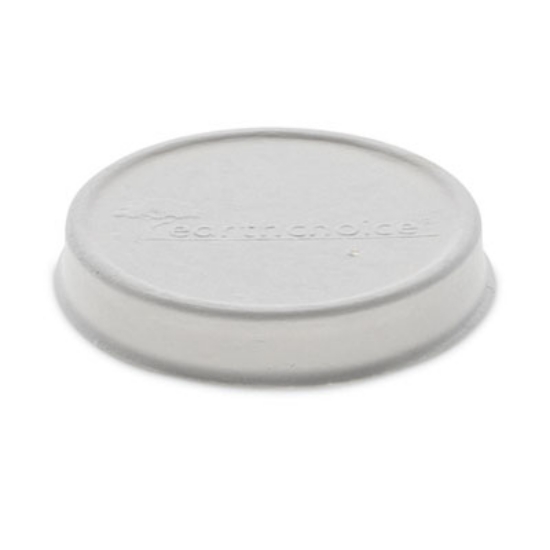 Picture of EarthChoice Compostable Soup Cup Lid, For 8-16 oz Soup Cups, 4" Diameter, White, Sugarcane, 500/Carton