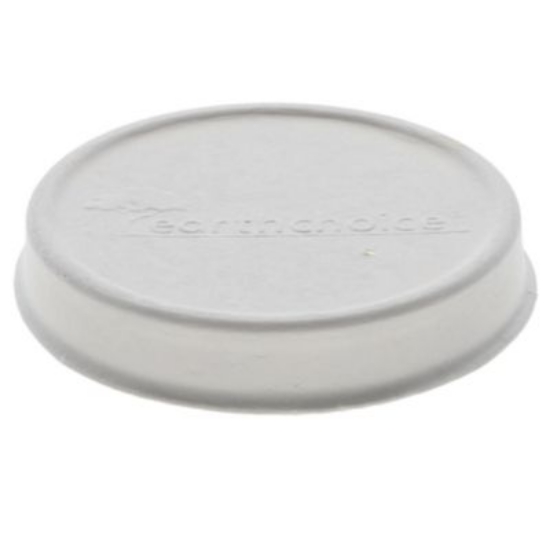 Picture of EarthChoice Compostable Soup Cup Lid, For 8 to 16 oz Soup Cups, 4" Diameter x 0.62" h, Natural, Bagasse, 500/Carton