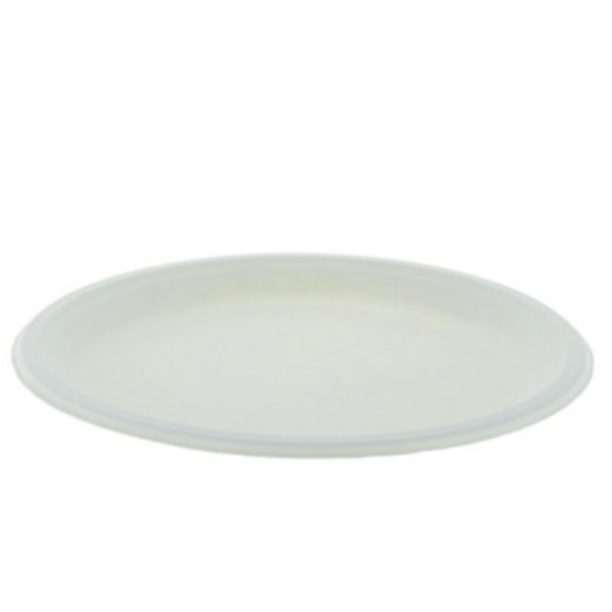 Picture of EarthChoice PFAS Free Compostable Dinnerware, Plate, 10.24" Diameter, Natural, 500/Carton