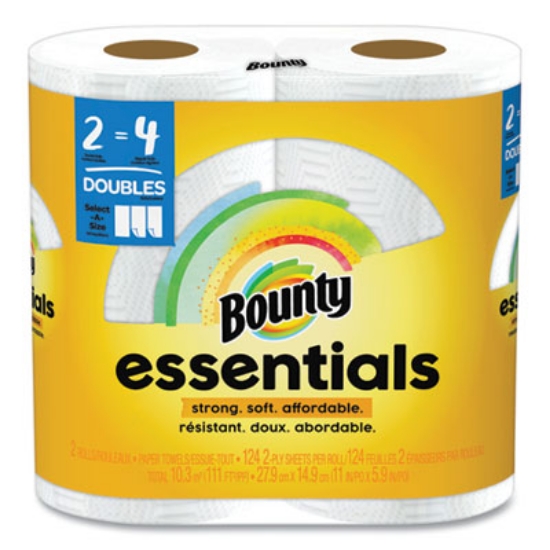 Picture of Essentials Select-A-Size Kitchen Roll Paper Towels, 2-Ply, 124 Sheets/Roll, 6 Rolls/Carton