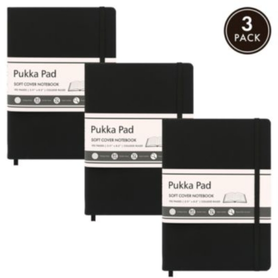 Picture of NOTEBOOK,8X5,SMALL,3PK,BK