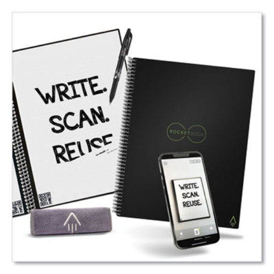 Picture of Core Smart Notebook, Wide/Legal Rule, Black Cover, (18) 8.8 x 6 Sheets