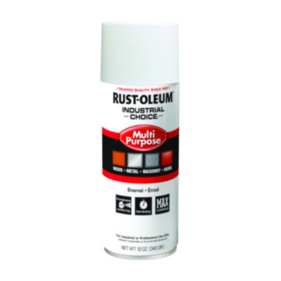 Picture of Industrial Choice 1600 System Multi-Purpose Enamel Spray Paint, Gloss White, 12 oz Aerosol Can, 6/Carton