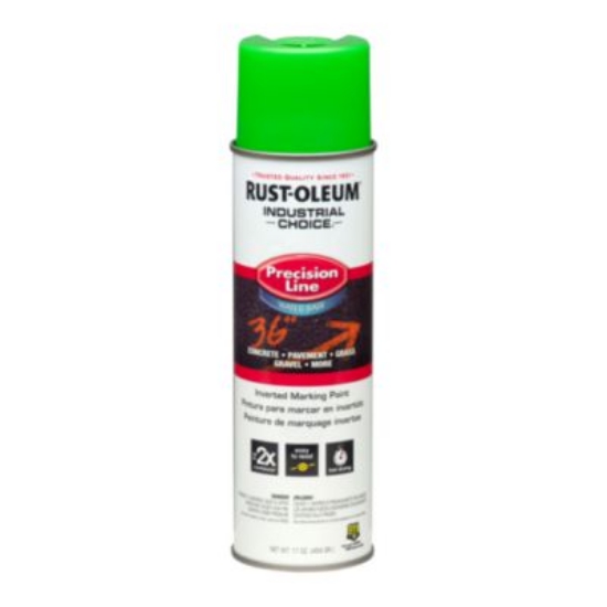 Picture of Industrial Choice Precision Line Marking Paint, Fluorescent Green, 17 oz Aerosol Can, 12/Carton