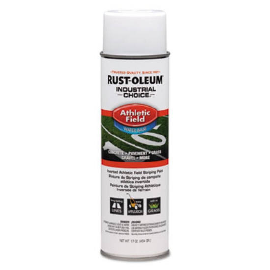 Picture of Industrial Choice Athletic Field Inverted Striping Paint, Flat Athletic Inverted White, 17 oz Aerosol Can, 12/Carton