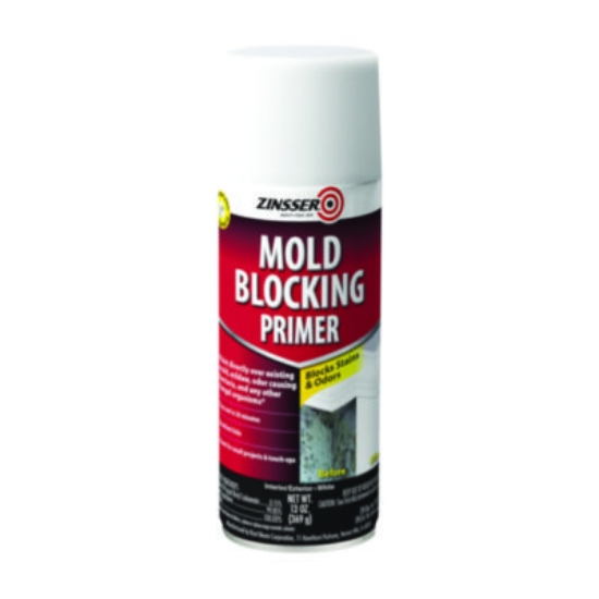 Picture of Mold Blocking Primer Spray, Interior/Exterior, Flat White, 13 oz Aerosol Can, 6/Carton