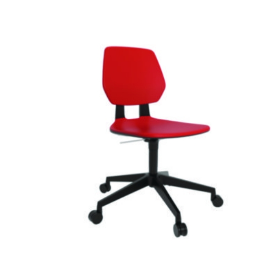 Picture of Commute Task Chair, Supports Up to 275 lbs, 18.25" to 22.25" Seat Height, Red Seat/Back, Black Base, Ships in 1-3 Bus Days