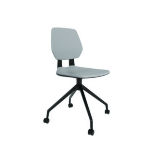 Picture of Commute Guest Chair, Supports Up to 275 lbs, 19" Seat Height, Gray Seat, Gray Back, Black Base, Ships in 1-3 Business Days