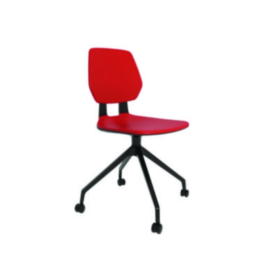 Picture of Commute Guest Chair, Supports Up to 275 lbs, 19" Seat Height, Red Seat, Red Back, Black Base, Ships in 1-3 Business Days