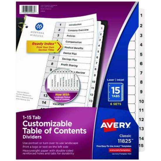 Picture of TAB,NUMERIC,WH,15,6/ST