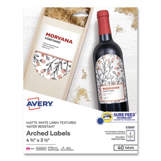 Picture of LABEL,4.75X3.5,ARCH,40,WH