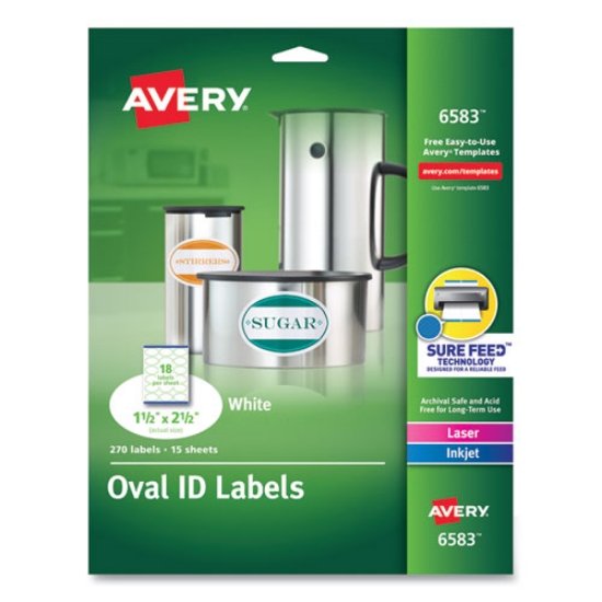 Picture of LABEL,MP,OVAL,18UP,270,WH