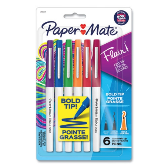 Picture of PEN,FELT,BOLD,6PK,ASTD