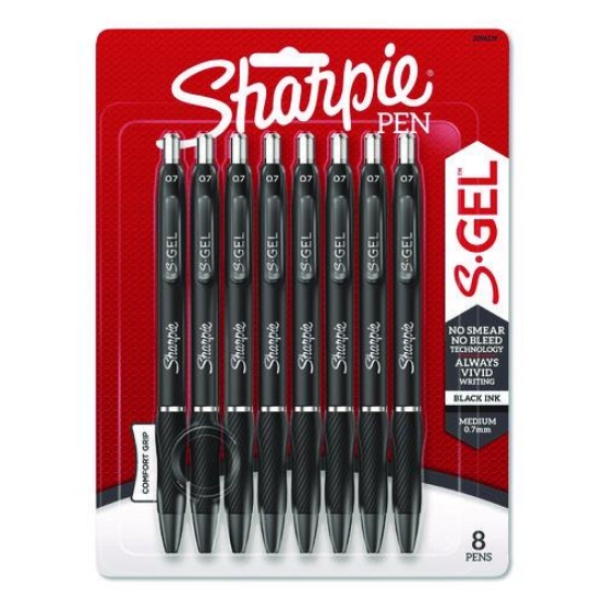 Picture of PEN,GEL,RETR,MD,8PK,BK