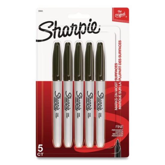Picture of MARKER,SHARPIE,FN,BK,5/PK