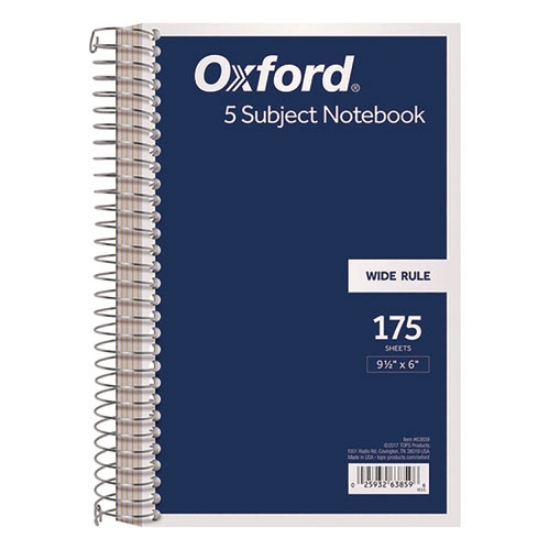 Picture of NOTEBOOK,5 SUB,9.5X6,WH
