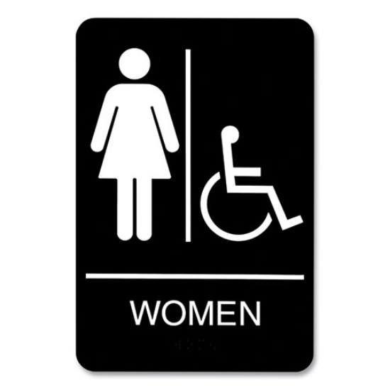 Picture of SIGN,RSTRM,WMN,6X9,BK/WH